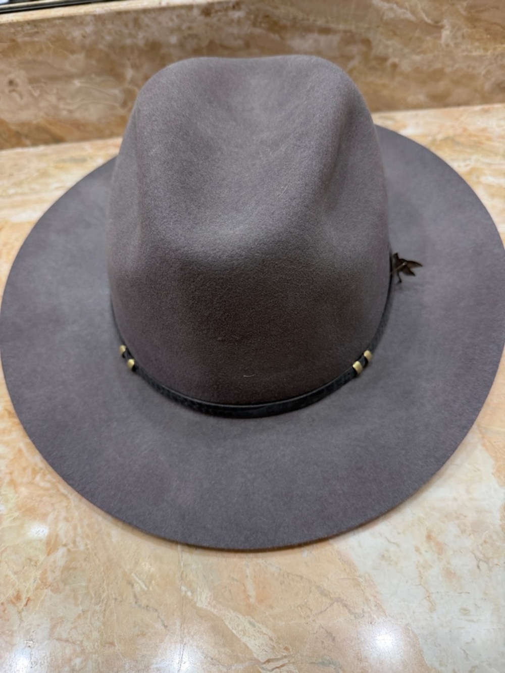 Classic Gray Felt Fedora Hat - Men Smokey Rover Biltmore